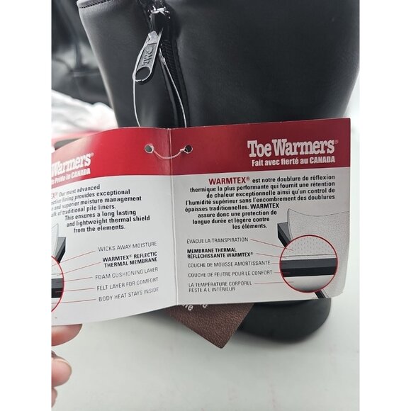 TOE WARMERS of CANADA MEN\'S‎ TRACK WATERPROOF LEATHER  ZIP 11.5 New